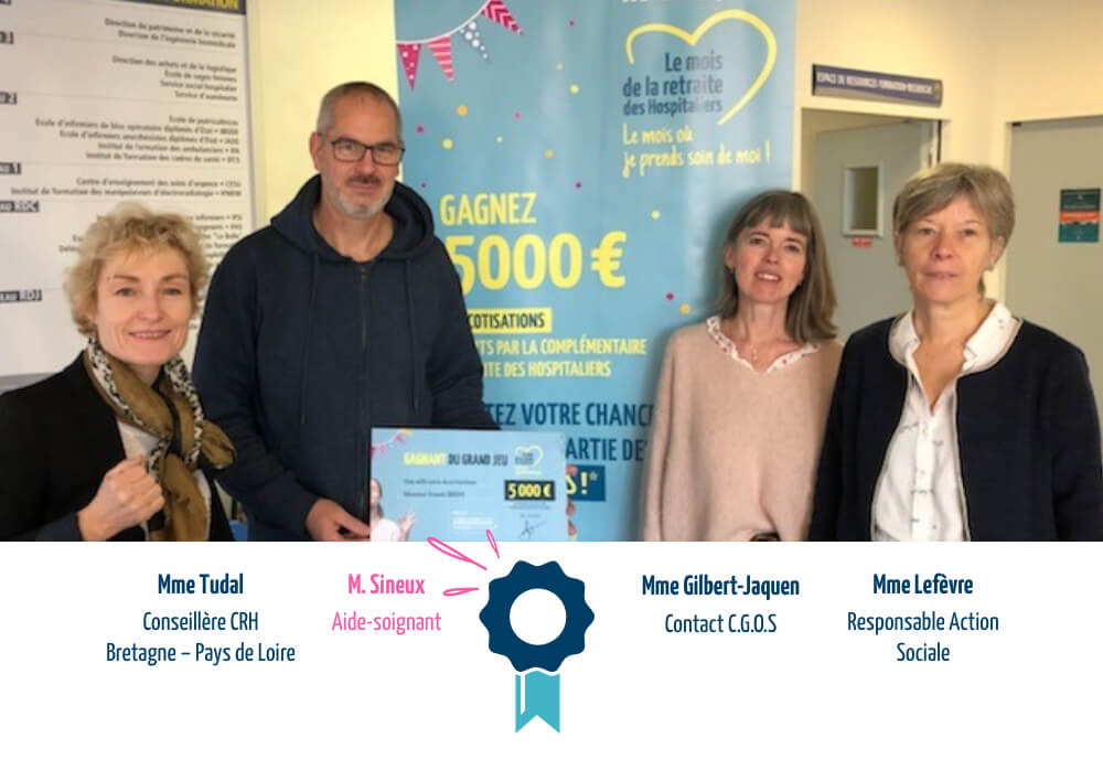 Monsieur SINEUX, aide-soignant au CHU de Rennes, affilié à la Complémentaire Retraite des Hospitaliers, gagne 5000€ de cotisations en plus pour sa retraite !
